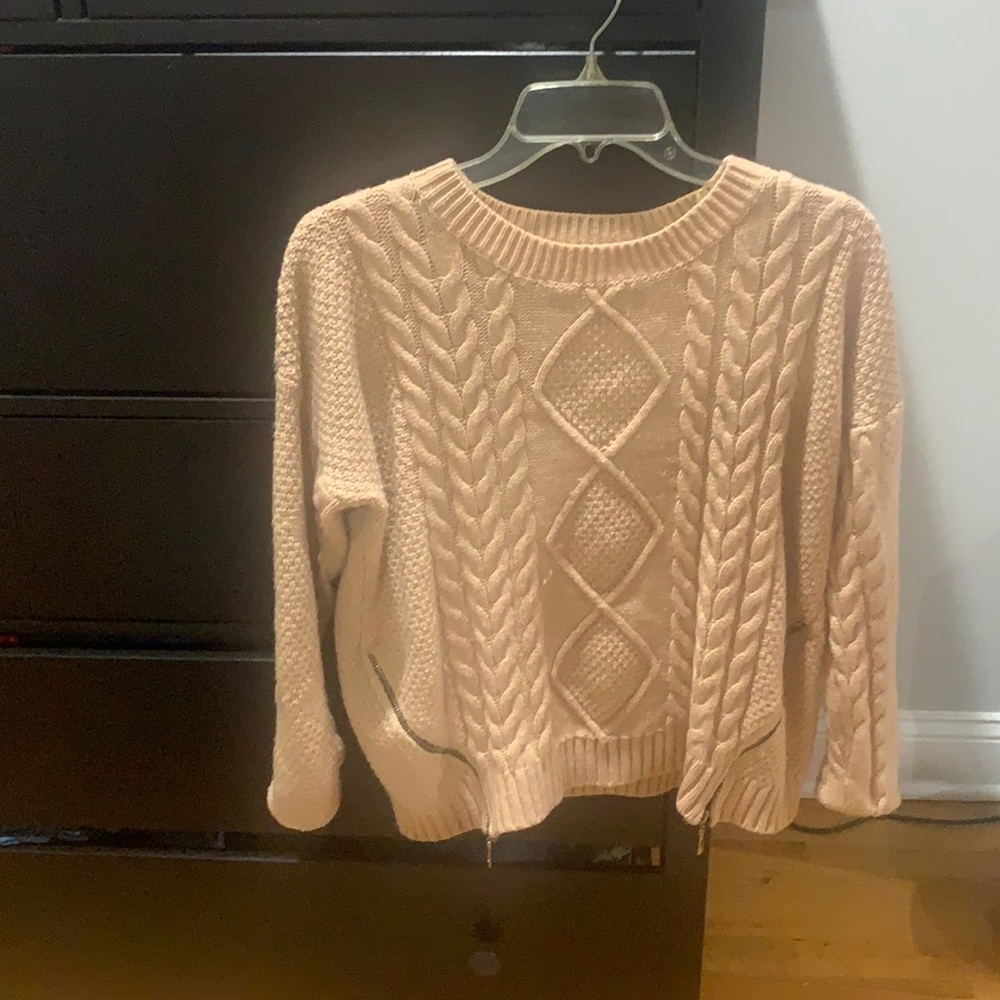 Peach zipper sweater